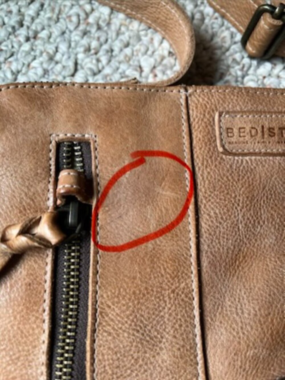 Bed Stu AIKEN Leather Crossbody Convertible Bag Tan OATS DD, Good Condition - Picture 13 of 16